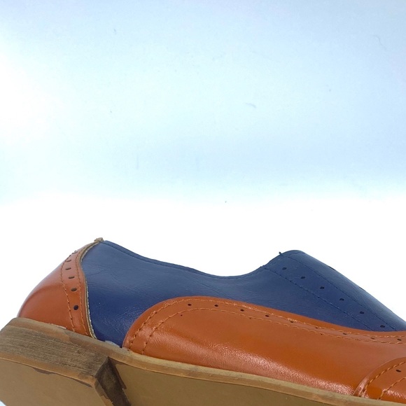 NWT Slip On Brogue Oxfords - Faux Leather - Navy - Picture 11 of 16